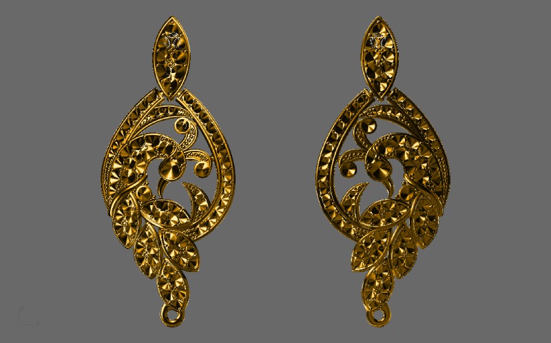 Golden Earring With Intricate Design