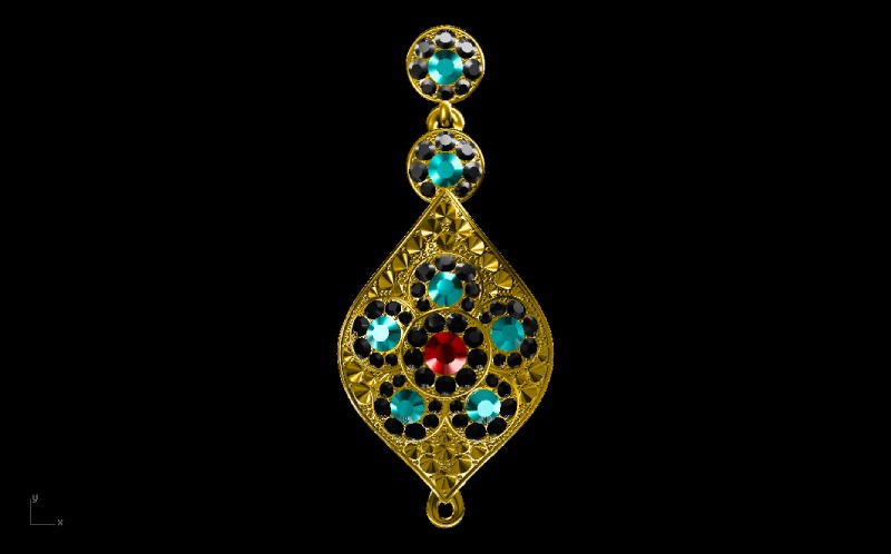 Ultra Stylish Golden and Aqua Designed Earring