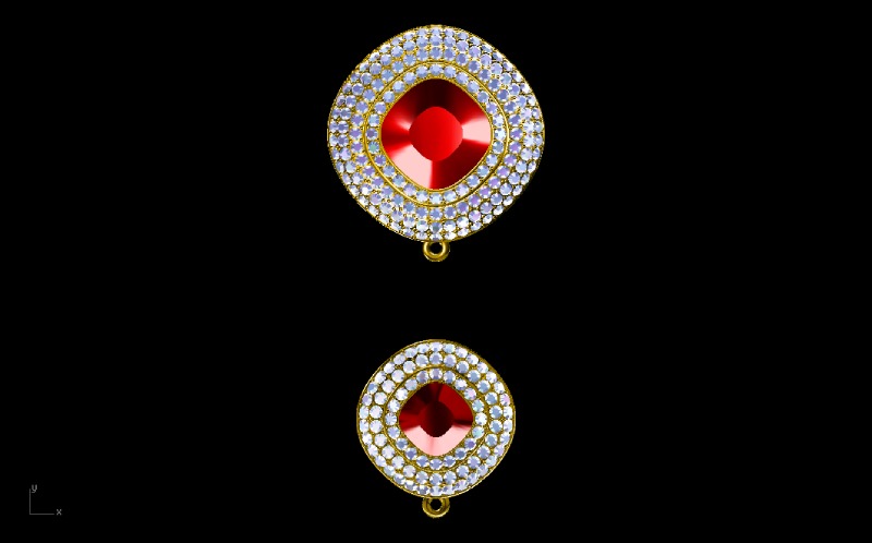 Red and White Party Wear Earring