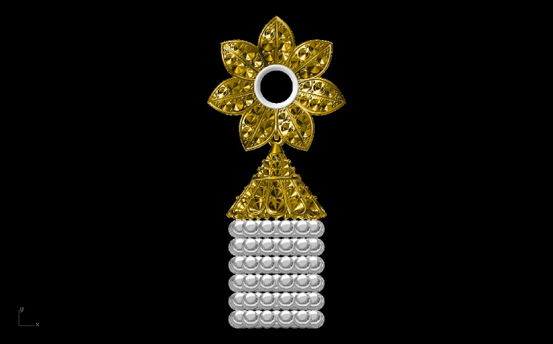 Golden and While Beautiful Earring Decorated Stylishly