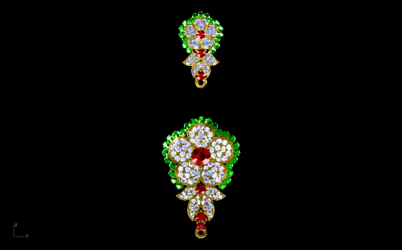 Green, Red, and White Colorful Women Earring