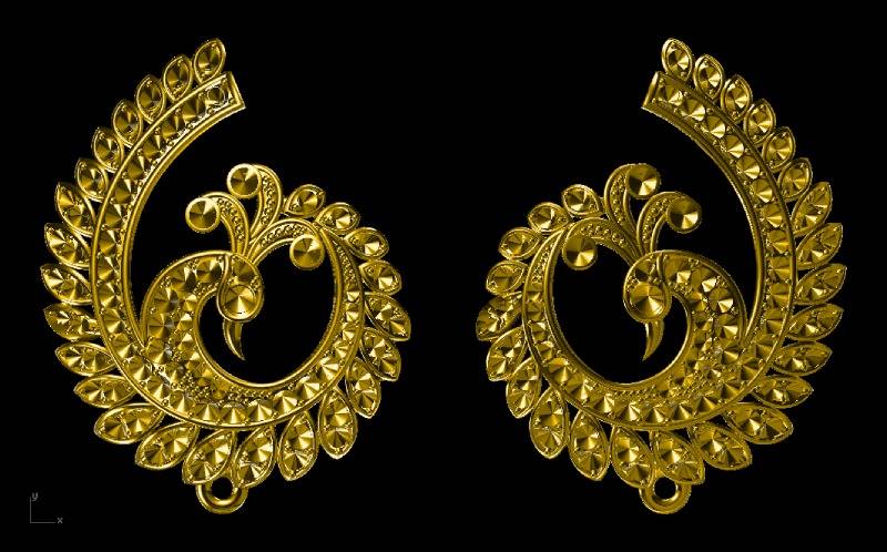 Golden Women Earring With Intricate Designing