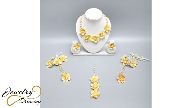 White, yellow multi colour combination flower design