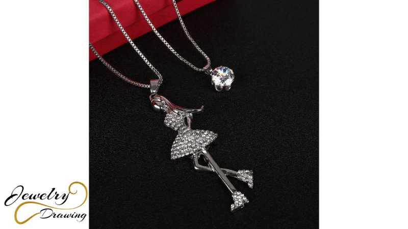 Gorgeous girl and small diamond combination special silver jewellery set.