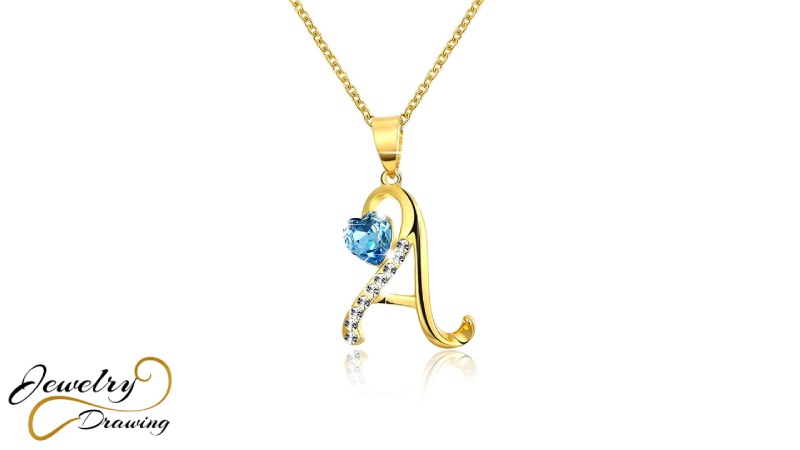 First name gorgeous blue diamond limited edition pendant