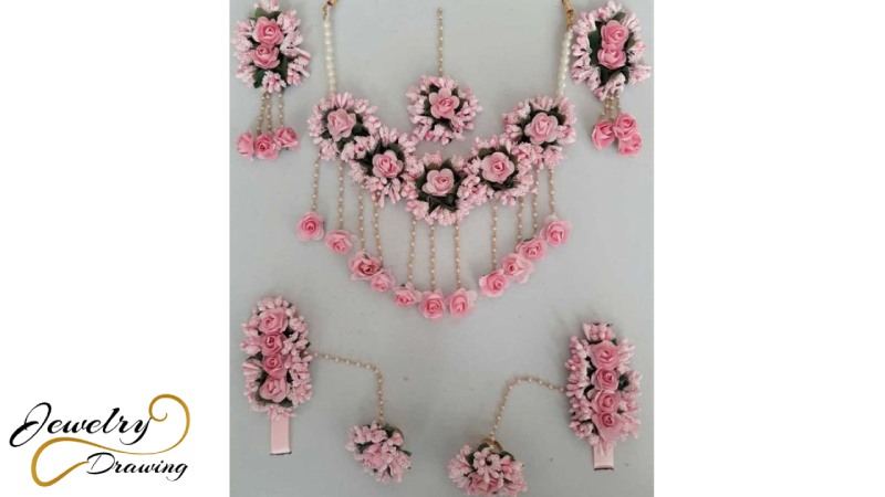 Gorgeous looking multi-colour flower jewellery set