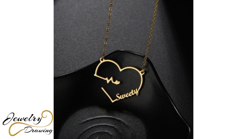 Heart life line design name locket