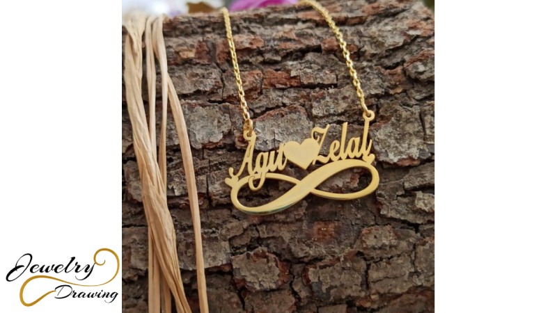 Infinite love design name gold locket
