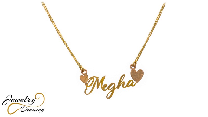 Pure gold heart special name design locket
