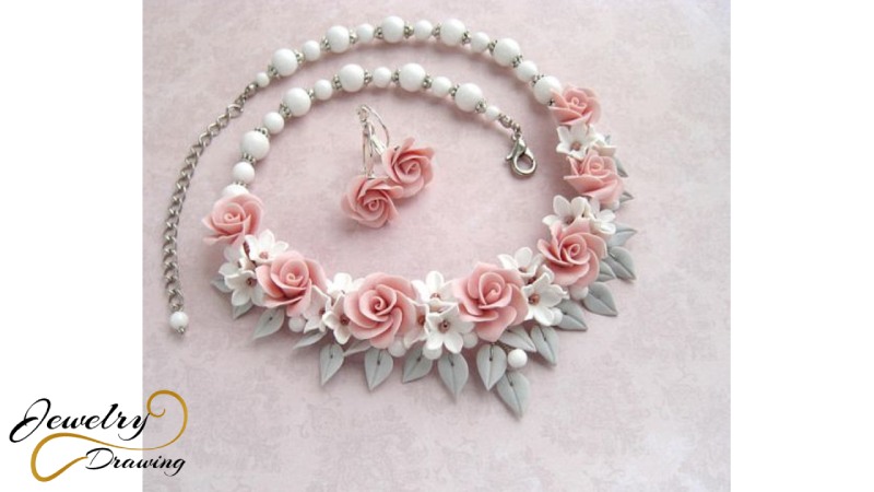 Shiny pearls special edition flower jewellery set