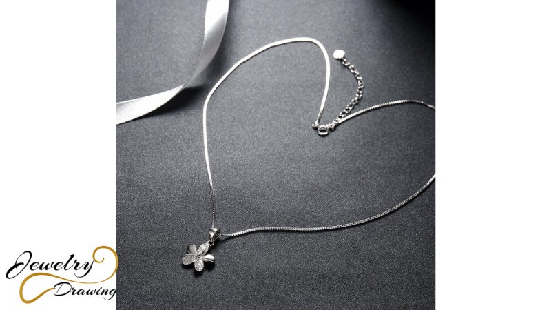 Small leaf flower design silver pendant