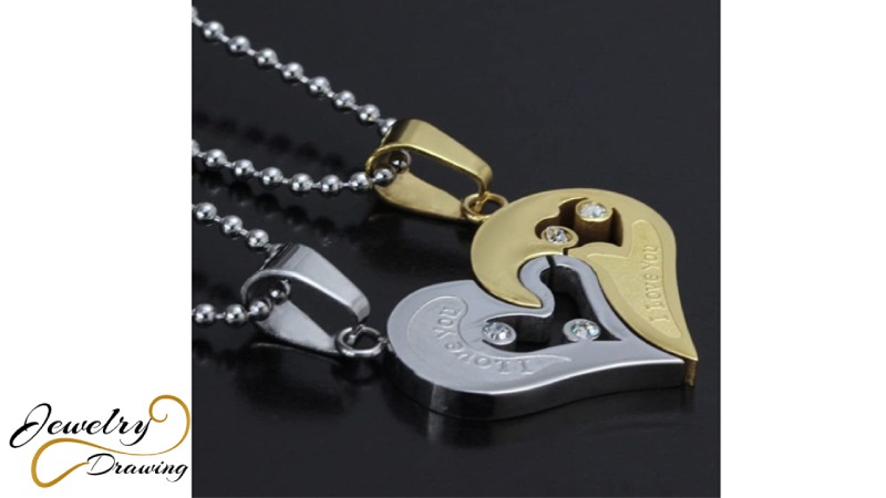 The silver and gold heart iconic combination design locket