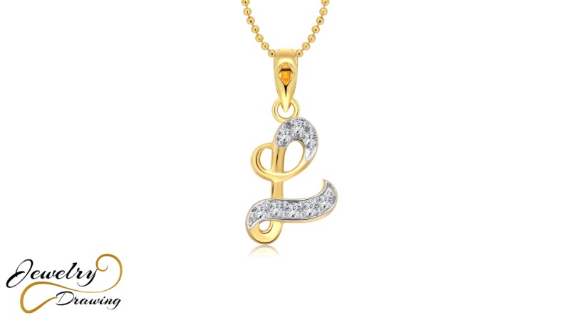 Top bottom diamond design gold name locket