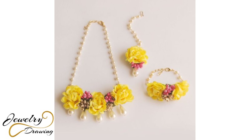 Yellow and small rose flower combination design