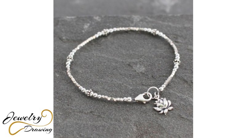 flower and leaf's special silver and tiny pearls designer necklace