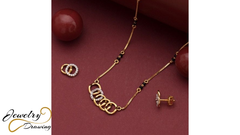 Diamond and gold combination, wheel design long chain jewellery set