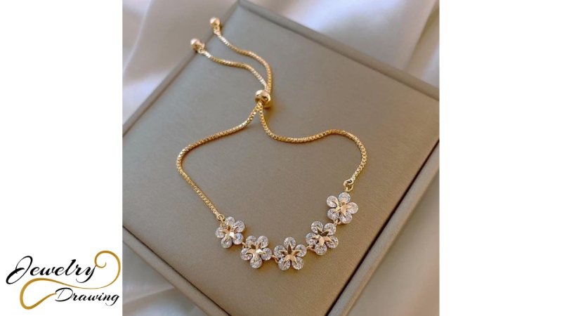 Beauty and stars, gold and diamond special long chain design with adjuster