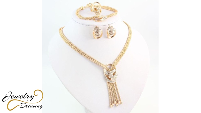 Beauty in the neck special design long chain jewellery set