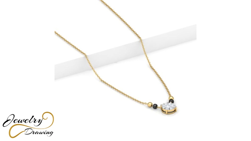 Black and gold combination shiny diamond addition, long chain design jewellery