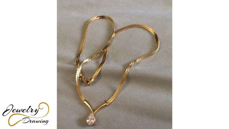 Drop design edition long shape gold jewellery chain