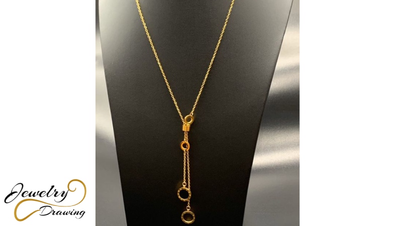 Lightweight multi round design long chain gold jewellery