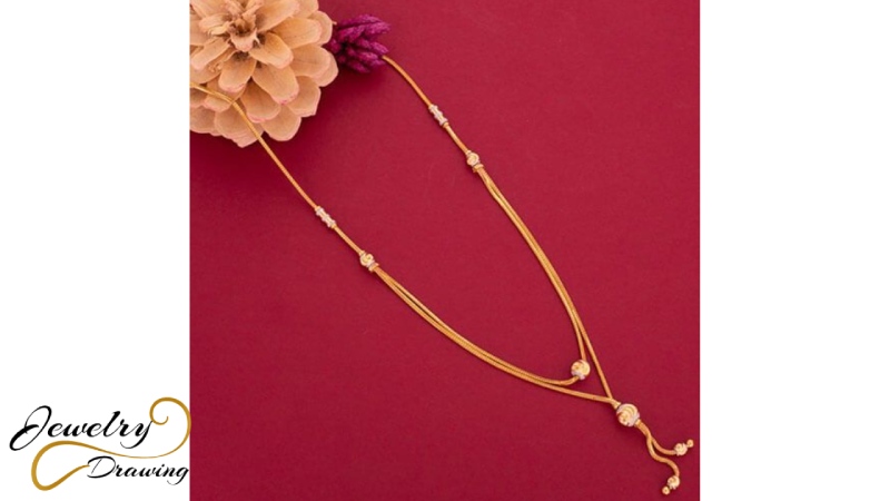 Lightweight triple combination exceptional long chain design gold jewellery
