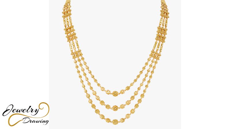 Shiny objects and small flower decoration design gold necklace