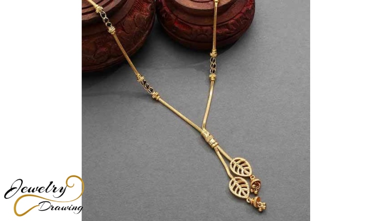 Small leaves and ring bell combination design long chain special gold jewellery