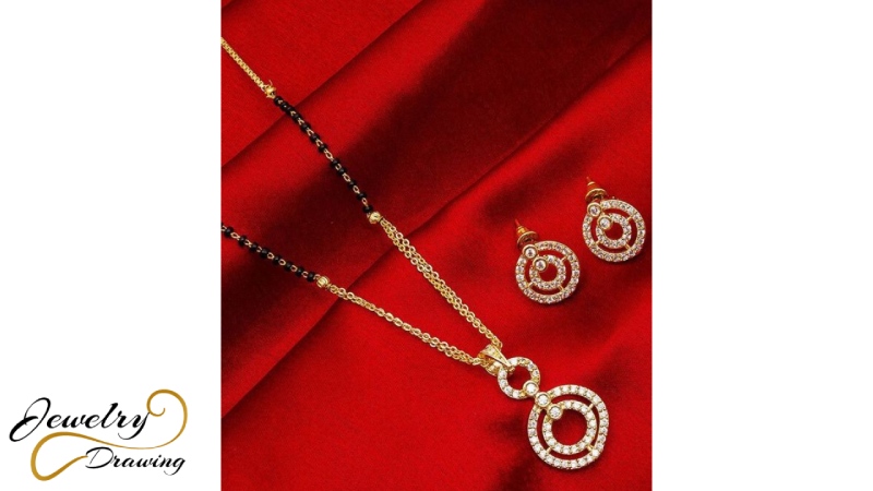 Triple metal combination unique wheel design long chain jewellery set