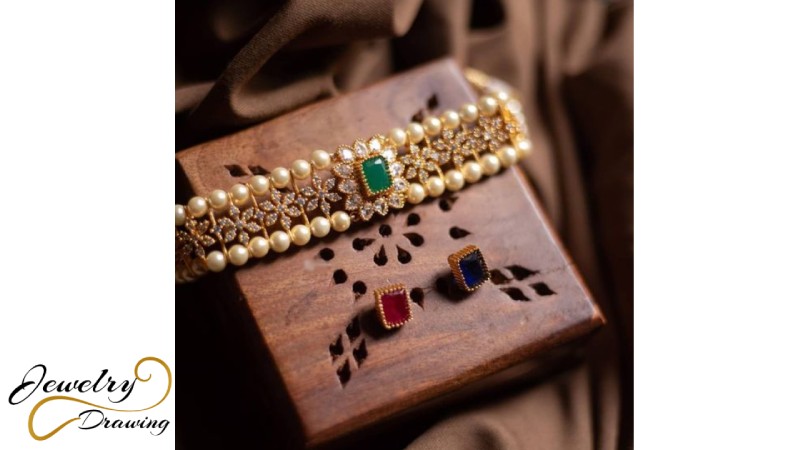 Multicolour pearl combination jewellery set