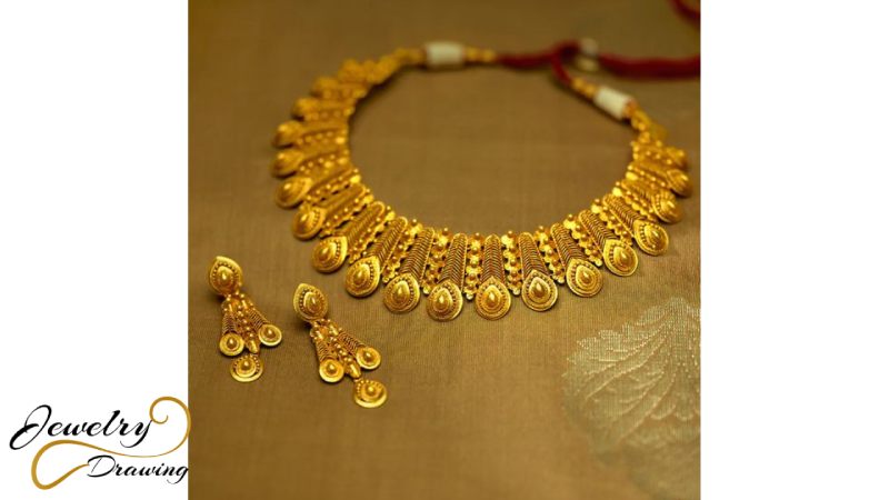 Religion festival special drop design gold jewellery set