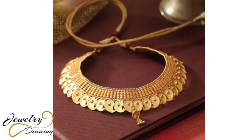 Small leaf and gold dot combination design jewellery necklace