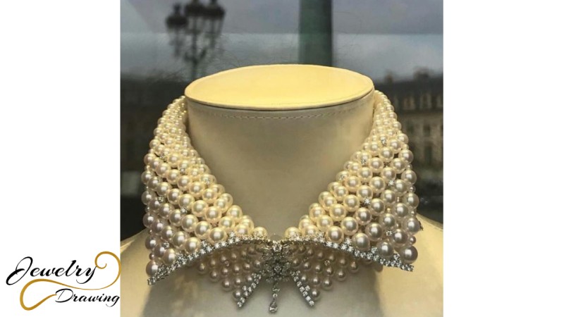 Unique collar special designer pearl jewellery necklace
