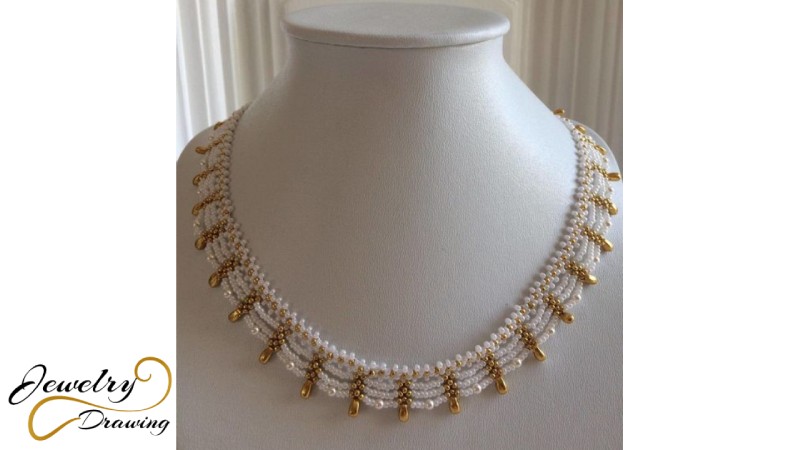 White grace pearl and gold designer necklace