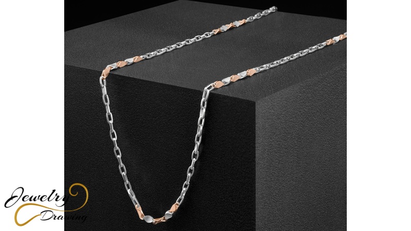 Connecter design chain with light pinkish color decoration platinum and pearl designer jewellery