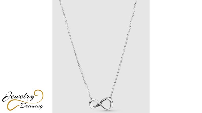 Cross moulded designer chain and infinite shape hanging object platinum jewellery