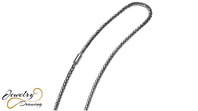 Cross moulded lines and small object combination design, platinum chain