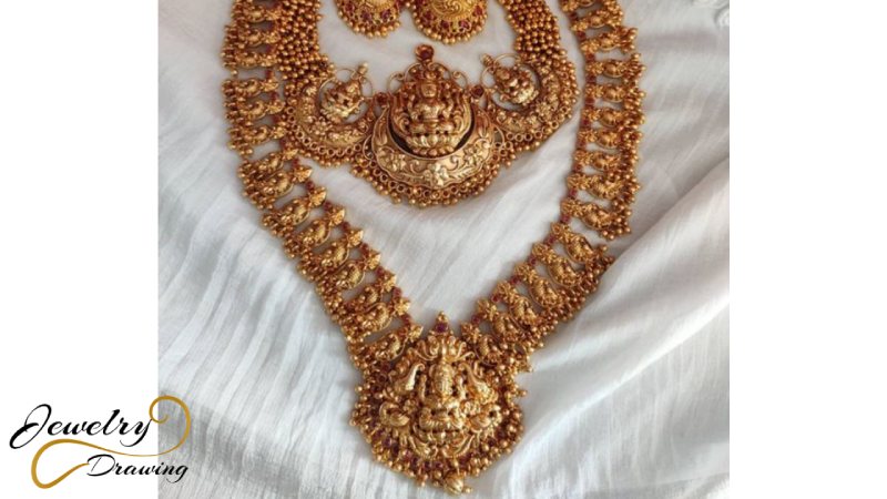 Deity designer antique gold necklace