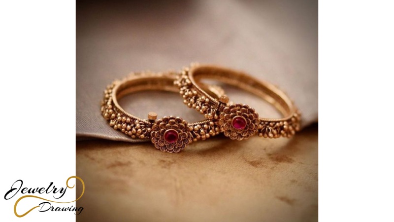 Gold flower with small round shape combination gold bracelet