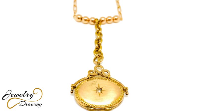 Gold pendant style special round shape connector design antique gold necklace