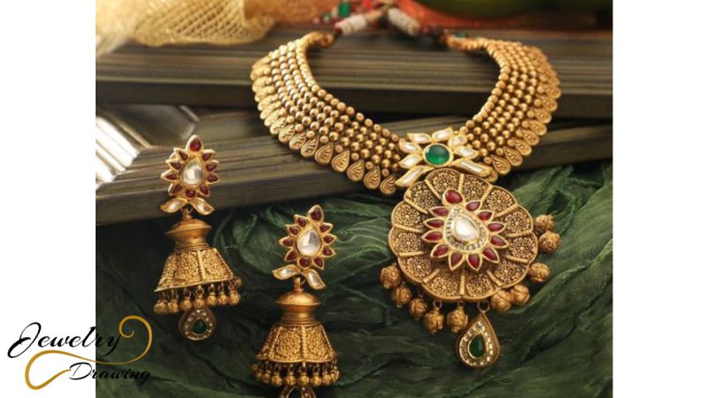 Pearl and drop combination design with multi-colour addition decoration artificial jewellery set