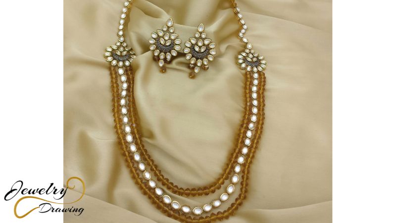 Simple drop shape with round object combination artificial jewellery set