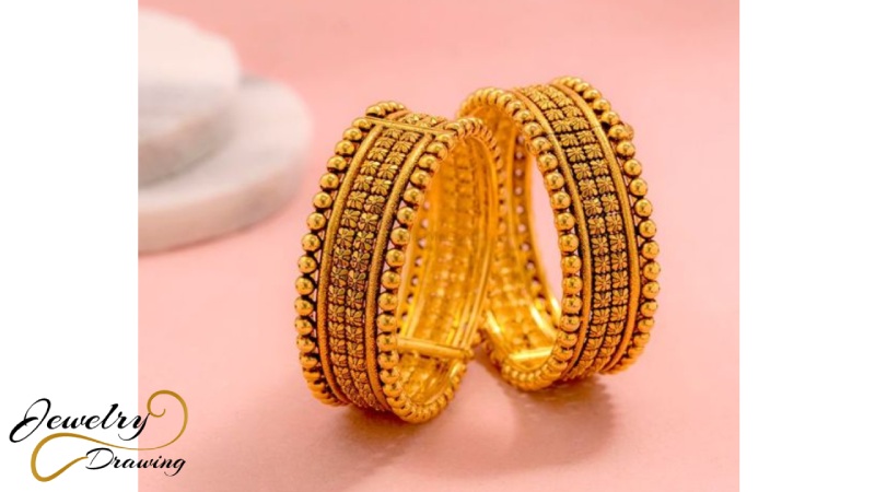 Square and round shape combination design gold bracelet