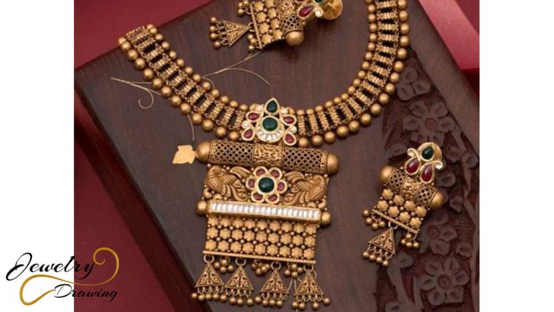 Straight liner and unique flower shape designer artificial jewellery set