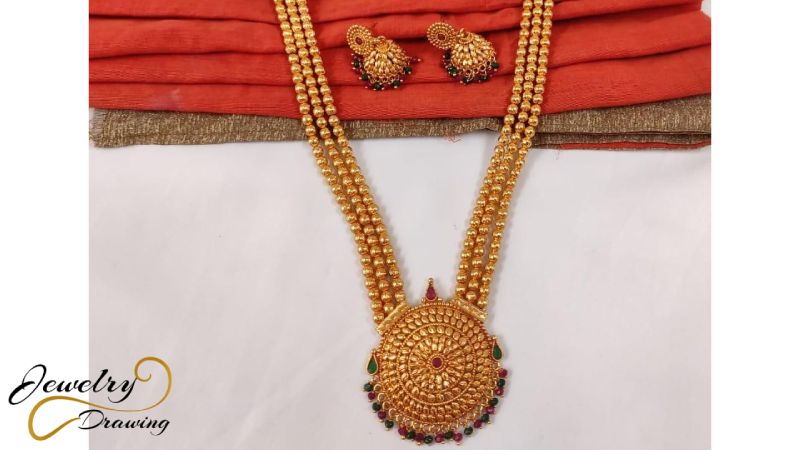 Traditional design gold artificial jewellery set