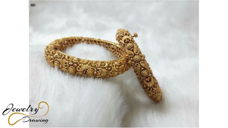 flower and leaf shape embroidery designer gold bracelet