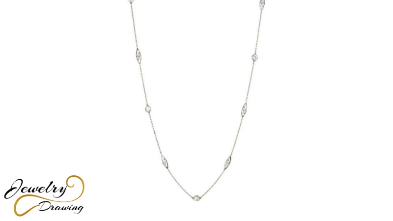 lightweight chain and multi-object combination designer platinum jewellery