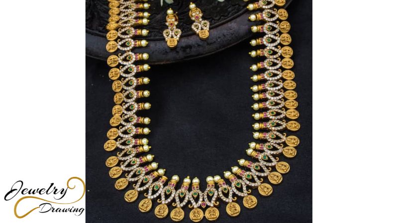 Diamond and gold combination multicolour designer Kasumala jewellery set