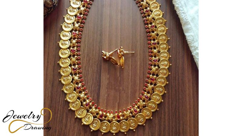 Round and drop shape combination design kasulaperu jewellery set