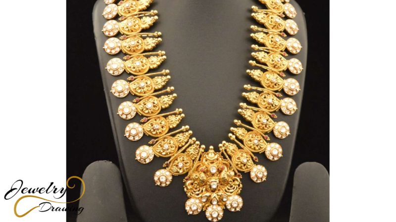 Unique leaf and round shape design combination kasumala necklace